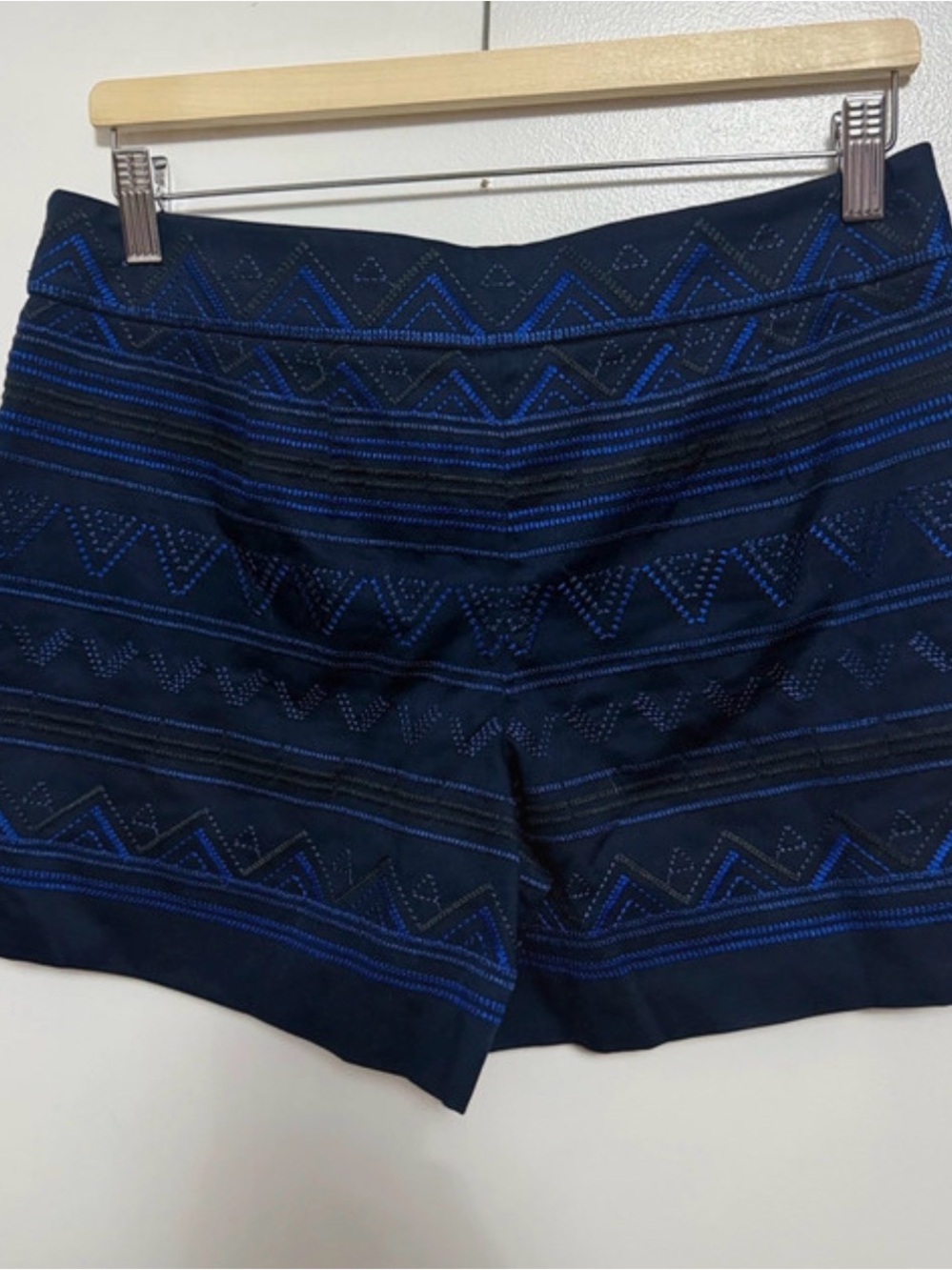 White House Black Market Navy & Cobalt Patterned High-Waist Women's Shorts